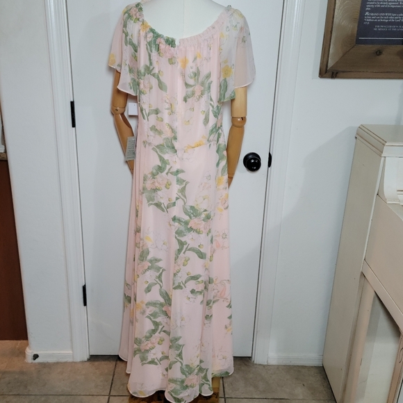 Rachel Parcell Pink Floral Maxi Dress Size XL – Romantic Boho Chic Evening Gown - Picture 8 of 12